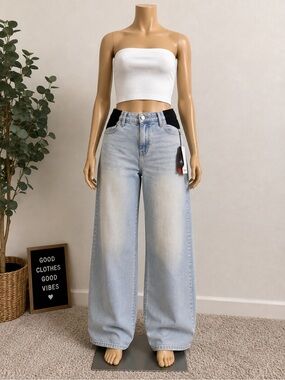 Isabel Maternity by Ingrid & Isabel Light Blue Wide Leg Jeans